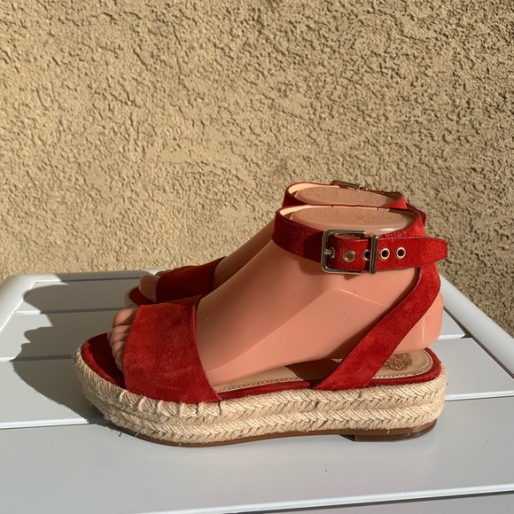 Vince Camuto red suede sandals espadrilles size 6M - Picture 4 of 14